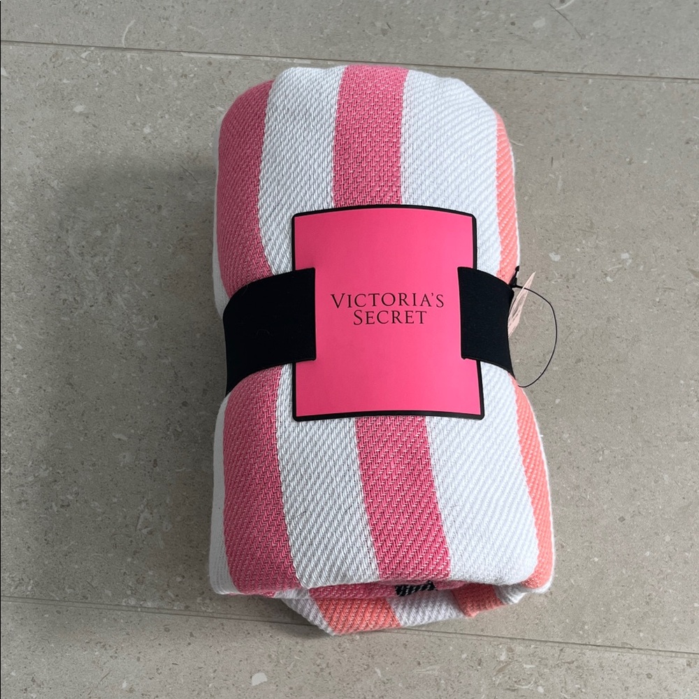 Victoria's Secret Pink and White Striped Beach Towel